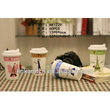 KC-01016 cute design,ceramic coffee mug with silicone lid